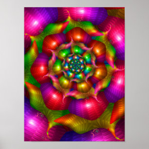 Rainbow Rose Poster