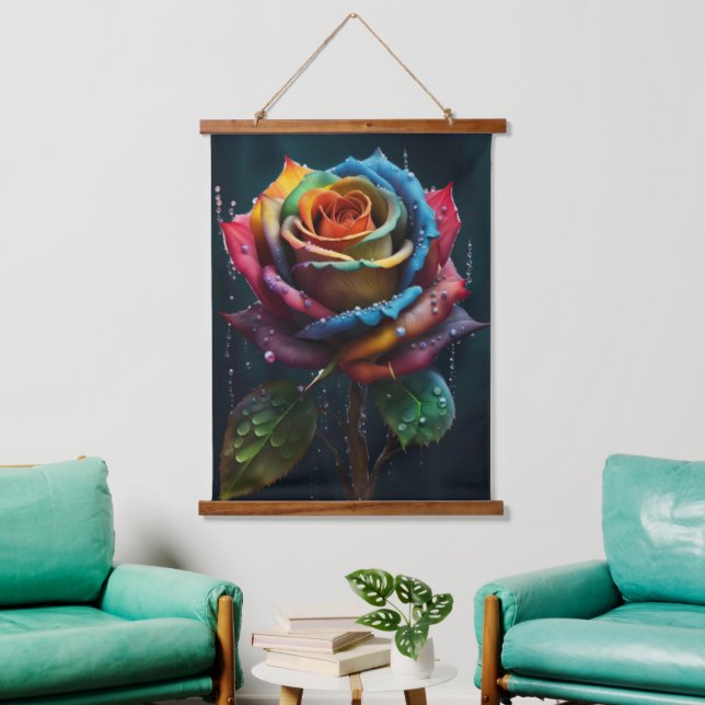 Rainbow Rose Wall Tapestry (Living Room)