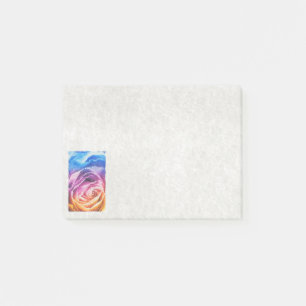 Rainbow Rose Watercolor Post-it Notes