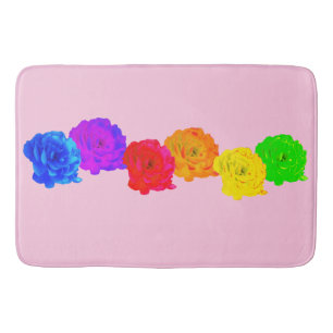 Rainbow Roses  Bath Mat