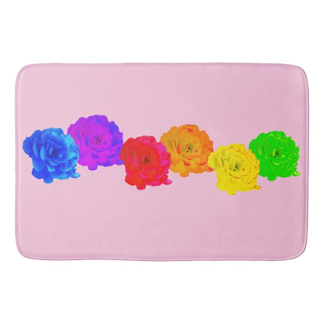 Rainbow Roses Bath Mat (Front)