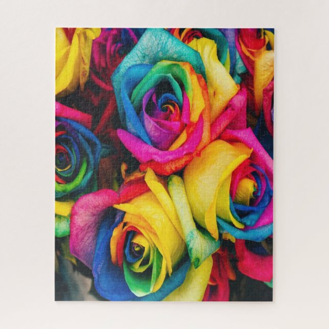 Rainbow Roses Bouquet Jigsaw Puzzle (Vertical)