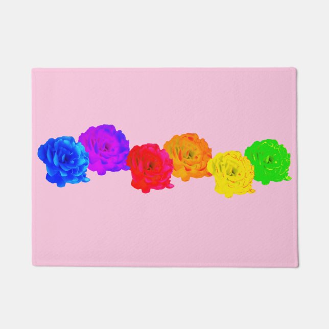 Rainbow Roses Doormat (Front)