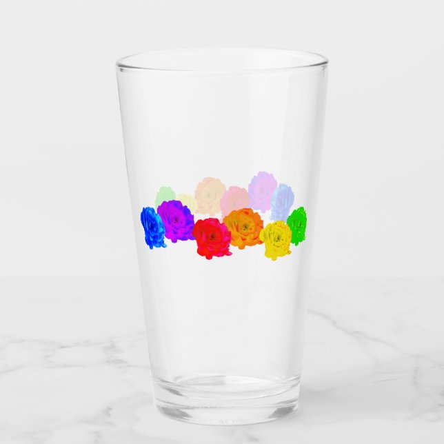 Rainbow Roses  Glass (Front)