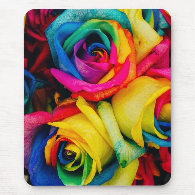 Rainbow Roses In Glorious Colour Mouse Pad (Front)