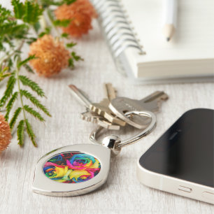 Rainbow Roses Keychain