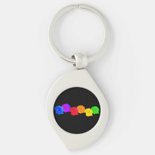 Rainbow Roses   Keychain
