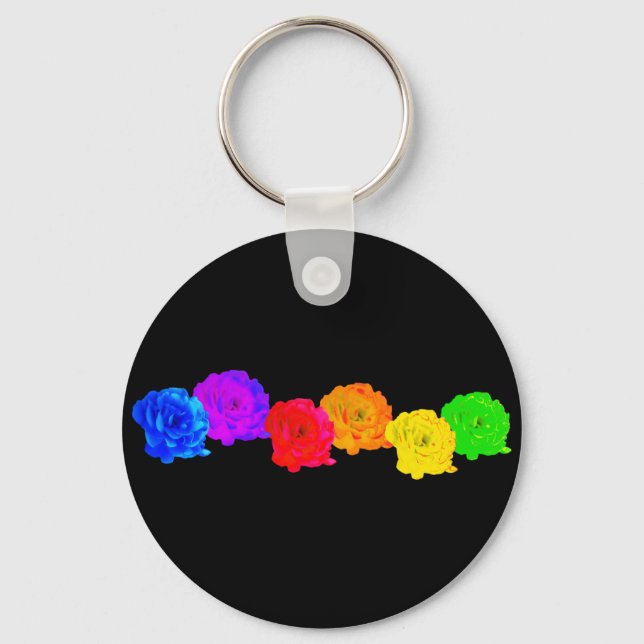 Rainbow Roses   Keychain (Front)