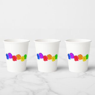 Rainbow Roses  Paper Cups