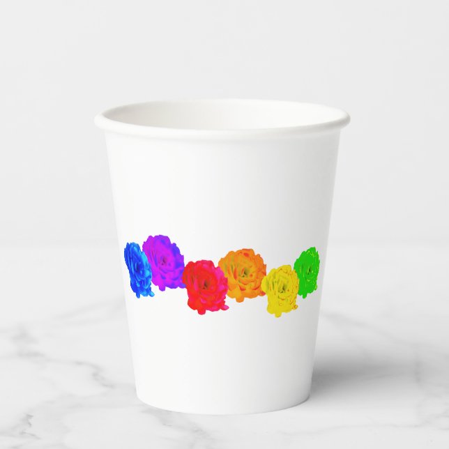 Rainbow Roses Sweet Delight Paper Cups (Front)