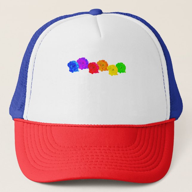 Rainbow Roses Trucker Hat (Front)