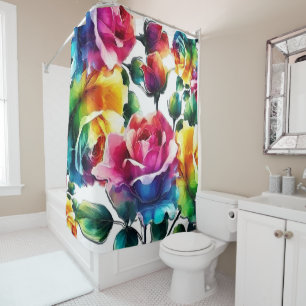 Rainbow Roses Vibrant Colourful Floral 