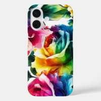 Rainbow Roses Vibrant Colourful Floral 