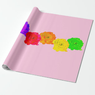 Rainbow Roses Wrapping Paper