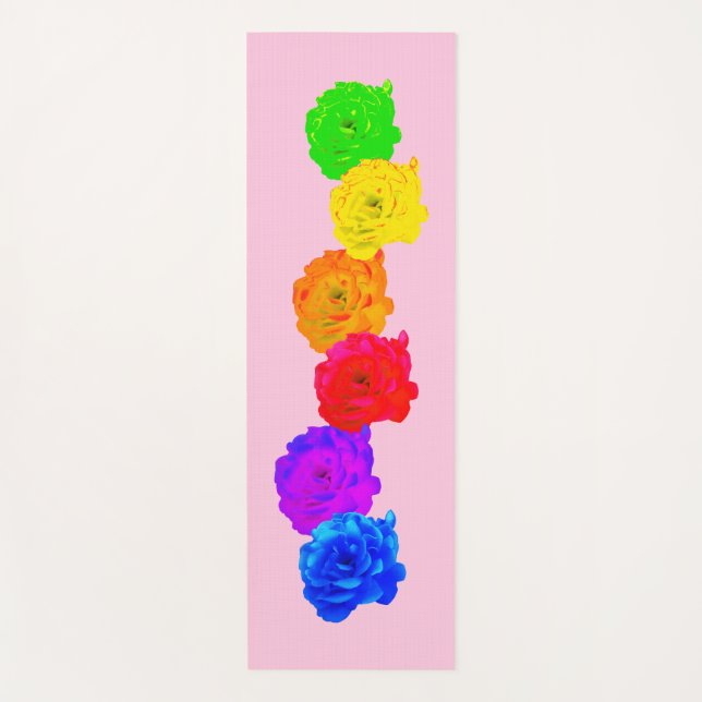 Rainbow Roses Yoga Mat (Front)