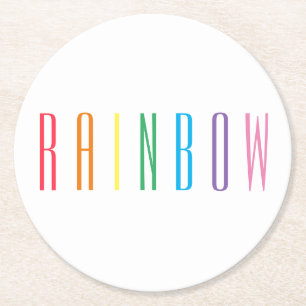 RAINBOW Round Paper Coasters