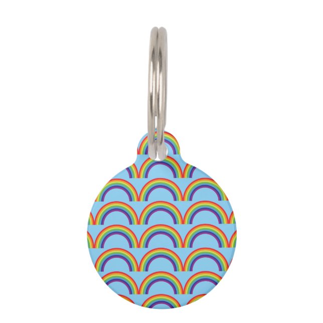 Rainbow Round Pet Tag (Front)