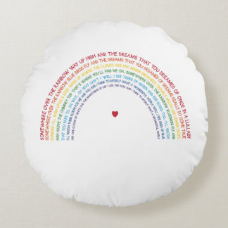 Rainbow Round Throw Pillow, Somewhere Over Rainbow Pillow