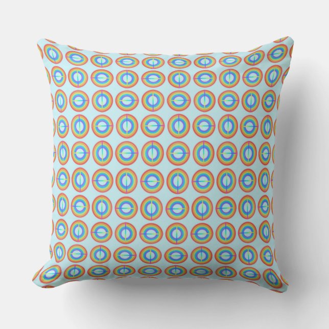 Rainbow Rounds Outdoor Pillow (Front)