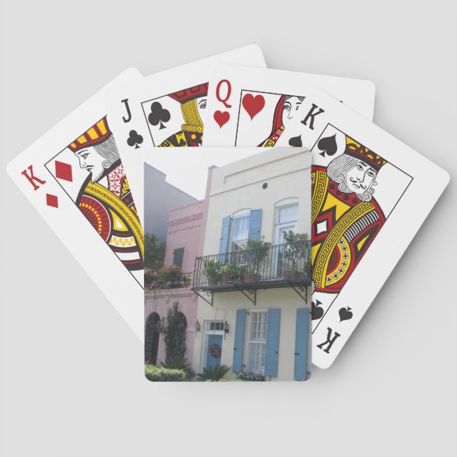 Rainbow Row Houses, Charleston SC Playing Cards (Back)