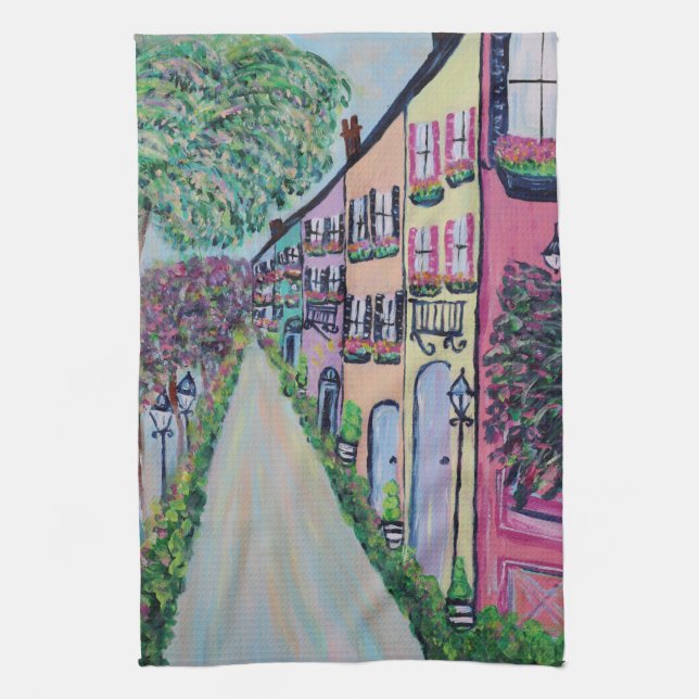 Rainbow Row Kitchen Towel (Vertical)
