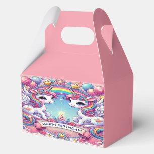 Rainbow Royalty Unicorns Favor Box