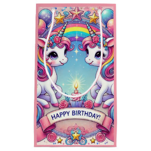 Rainbow Royalty Unicorns Small Gift Bag
