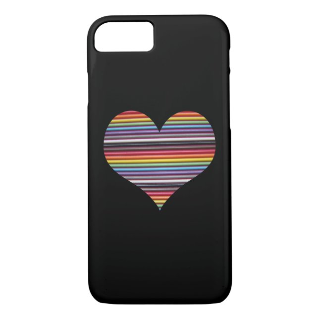 Rainbow Ruban câble coeur iPhone 7 Coque (Dos)