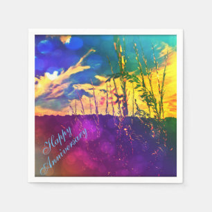 Rainbow Rural Landscape - Anniversary Napkins