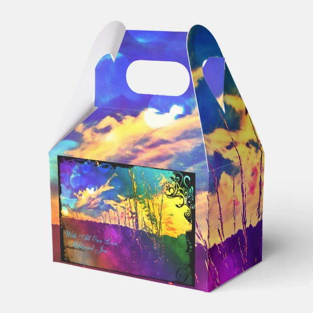 Rainbow Rural Landscape Favour Box *Personalize* (Back Side)