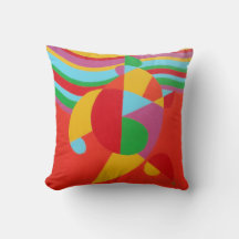 Rainbow Rush Abstract Throw Pillow
