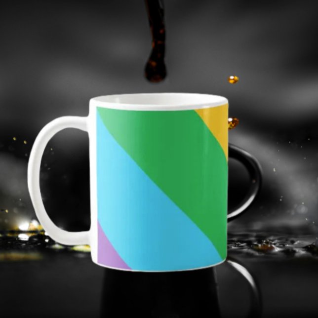 Rainbow Rush | Mug classique à rayures en diagonal (Créateur téléchargé)
