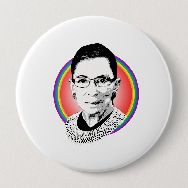 Rainbow Ruth 4 Inch Round Button (Front)