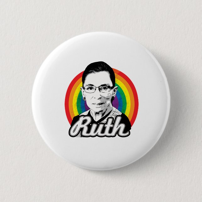 Rainbow Ruth - LGBT Politics - 2 Inch Round Button (Front)