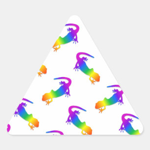 Rainbow Salamander Triangle Sticker