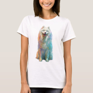 Rainbow Samoyed Pastel Artistic Dog Women T-Shirt