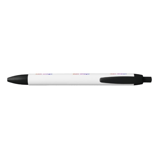 Rainbow San Diego skyline Black Ink Pen (Back)