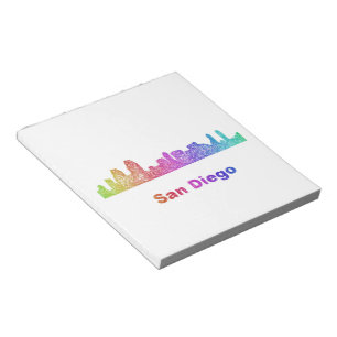 Rainbow San Diego skyline Notepad