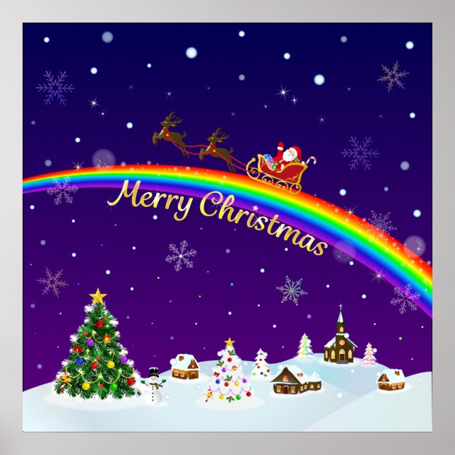 Rainbow Santa Claus Poster (Front)