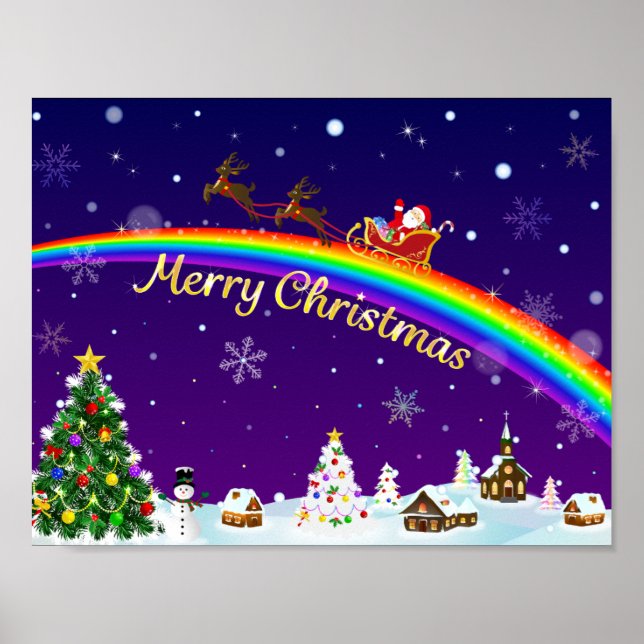 Rainbow Santa Claus Poster (Front)