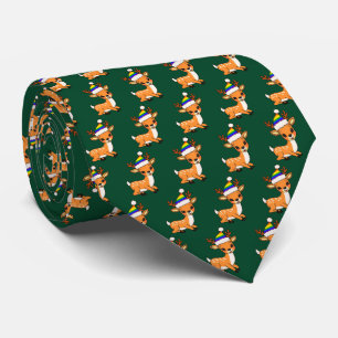 Rainbow Santa Hat Reindeer LGBTQ Pride Christmas Tie