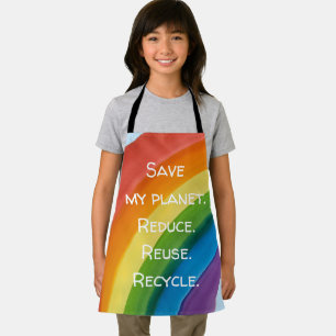 RAINBOW Save my planet (customizable) Apron