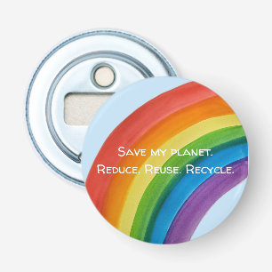 RAINBOW Save my planet (customizable) Bottle Opener