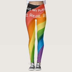 RAINBOW Save my planet (customizable) Leggings