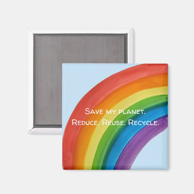 RAINBOW Save my planet (customizable) Magnet (Front/Back)