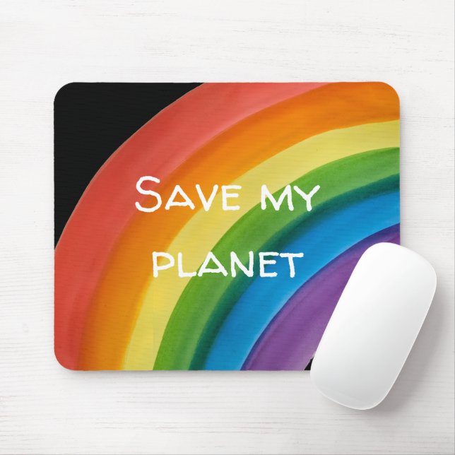 RAINBOW Save my planet (customizable) Mouse Pad (With Mouse)