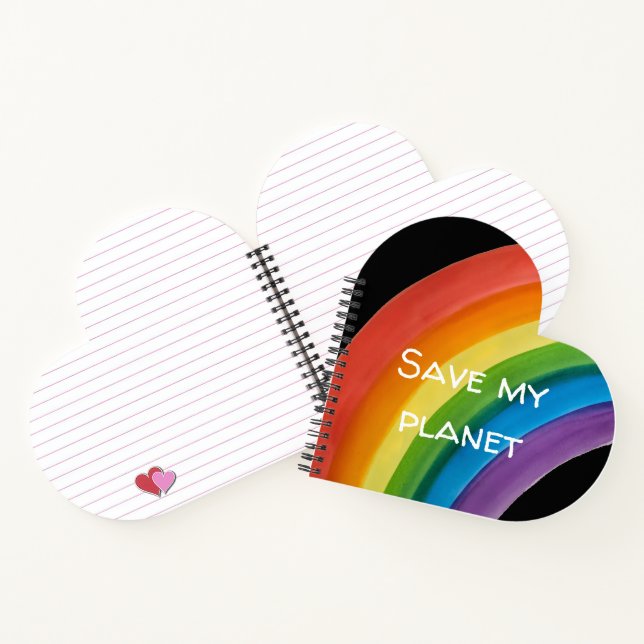 RAINBOW Save my planet (customizable) Notebook (Inside)