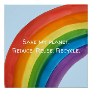 RAINBOW Save my planet (customizable) Poster