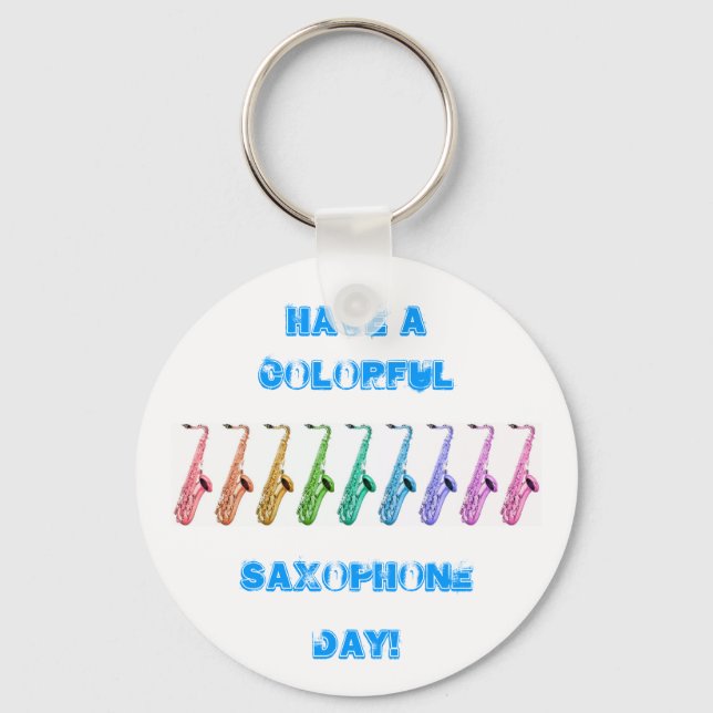 Rainbow Saxophone Keychain (Front)