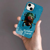Rainbow Scarab Beetle on Blue Personalized